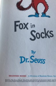 Fox in socks original 1965 book pristine white pages no marking!