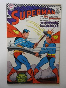 Superman #196 (1967) VG- Condition centerfold detached top staple
