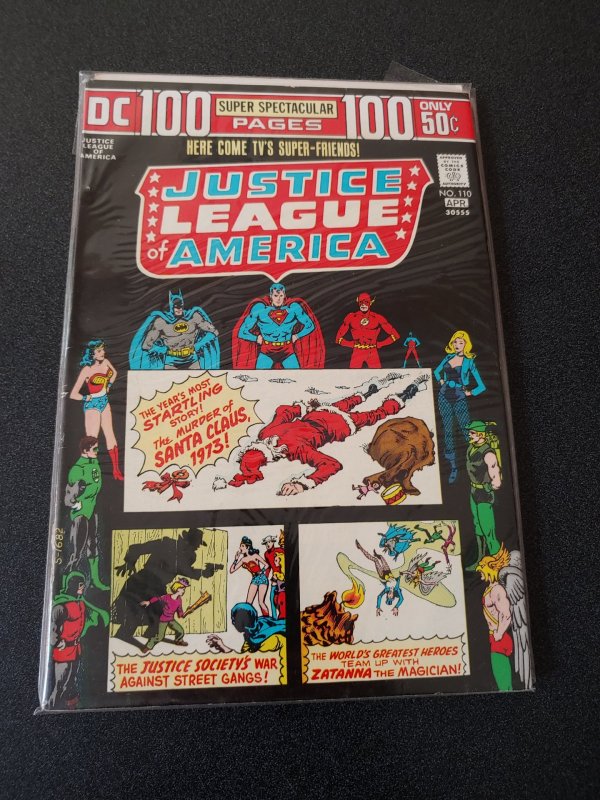 ​JUSTICE LEAGUE OF AMERICA #110 DC COMIC Bronze 1974 100 PAGES F/VF HIGH GRADE