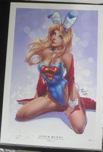 SIGNED Mike DeBalfo Supergirl Print!  13x19 NM DC Comics Bunny Limit ed 6/75