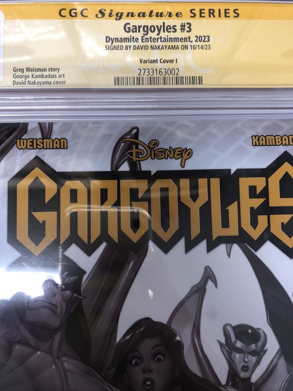 Gargoyles (2023) # 3 (CGC 9.8 SS) signed Nakayama • Census = 1 • Variant Cover I