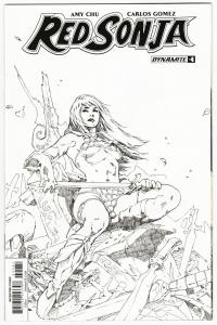 Red Sonja #4 RI 1:30 Rubi B&W Variant (Dynamite, 2017) NM