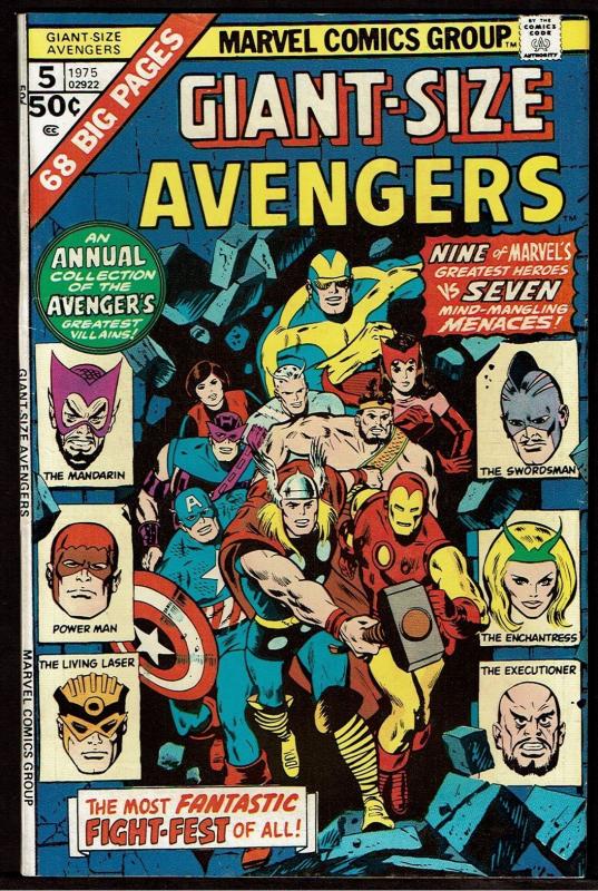 Giant-Size Avengers #5 (Dec 1975, Marvel) FN/VF