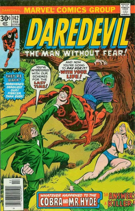 Daredevil #142 (Mark Jewelers) VG ; Marvel | low grade comic February 1977 Mr. H