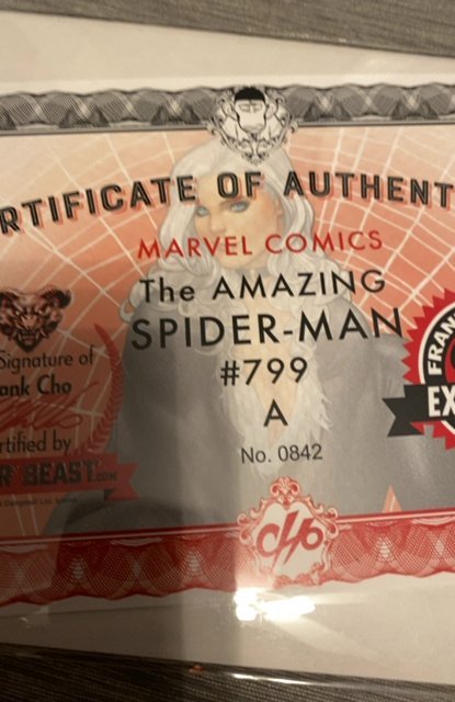 Amazing Spider-Man #799 Cho variant with auto/Cert sealed