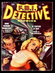 FBI DETECTIVE #1 2/49-john d macdonald-TATTOOED WOMAN cover! VG