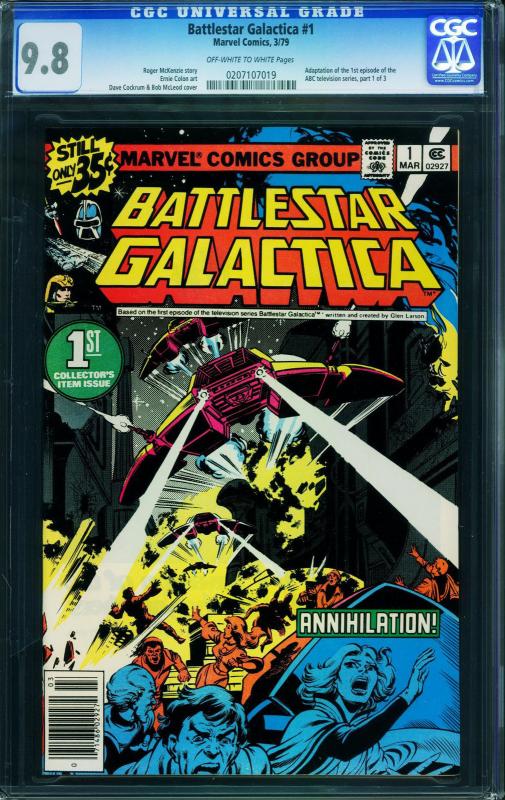 Battlestar Gallactica #1 cgc 9.8 Ow/w-nm-high Grade Marvel 0207107019