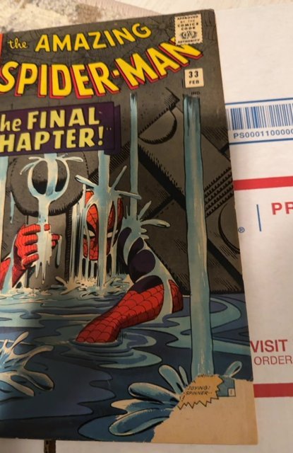 The Amazing Spider-Man #33 (1966) The final chapter-Missing rt side corner cover