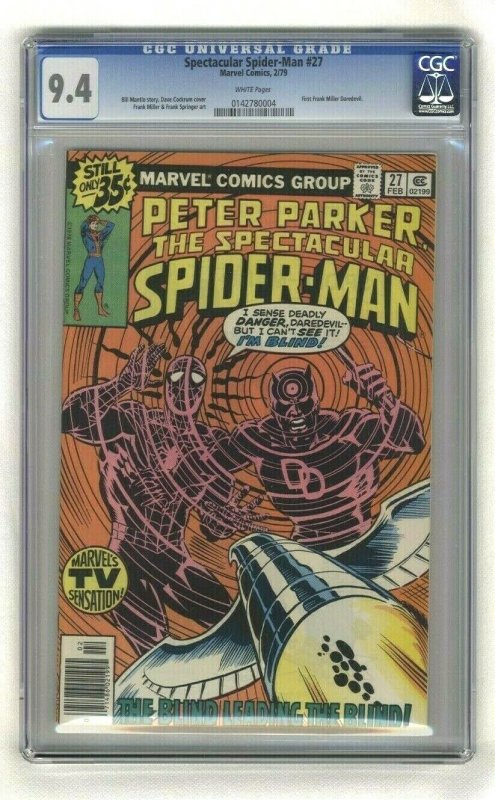 Spectacular Spider-Man #27 - CGC 9.4 - Marvel Comics - 1979 - Frank Miller Art!