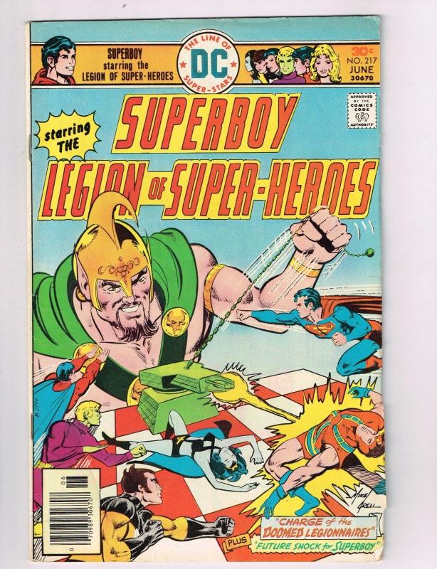 Superboy #217 FN DC Comics Comic Book Legion Of Superheroes Jun 1975 DE42