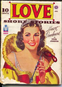 PULP:  Love 1/1944-Popular-pulp romance-masked costumed pin-up girl-Velda Joh...