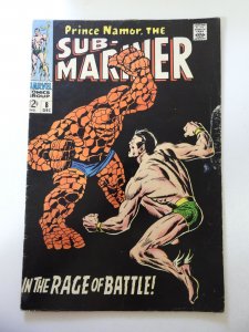 Sub-Mariner #8 (1968) Sub-Mariner vs. Thing! VG+ Condition moisture stain fc
