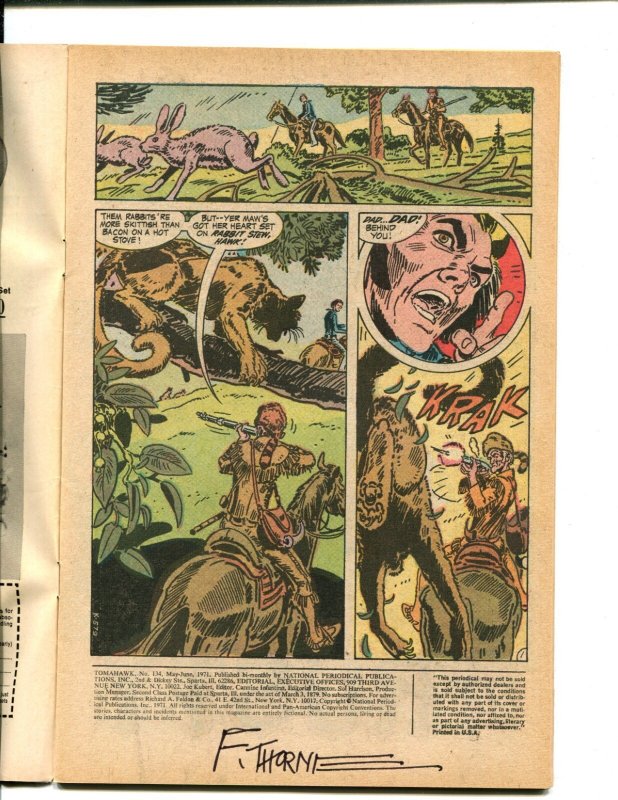 Tomahawk #134 - INTERIOR SIGNED BY FRANK THORNE! (7.5) 1971