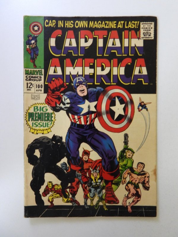 Captain America #100 (1968) FN- condition rusty staple