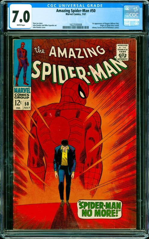 Amazing Spider-Man #50 CGC Graded 7.0 1st appearance of Kingpin (Wilson Fisk)...