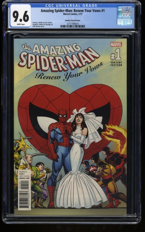 Amazing Spider-Man: Renew Your Vows #1 CGC NM+ 9.6 1:1000 Romita Wedding