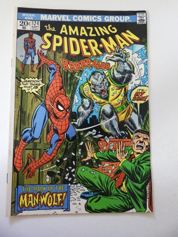 The Amazing Spider-Man #124 (1973) 1st App of Man-Wolf! FN Condition