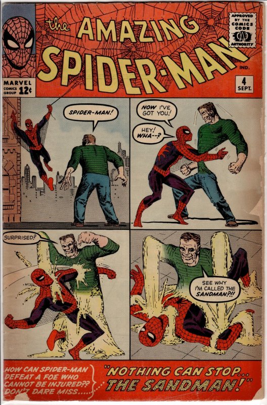 The Amazing Spider-Man #4 (1963) 1st Sandman! see description
