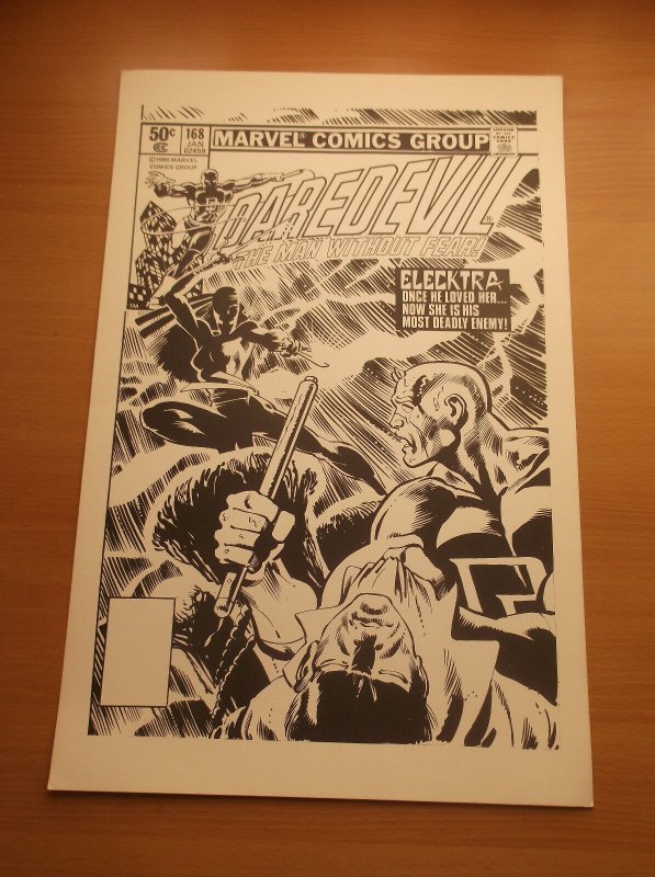 VINTAGE KEY FRANK MILLER'S DAREDEVIL #168, 11X17 COVER ART PRINT!!! 