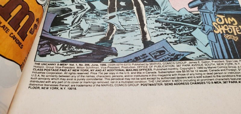 Uncanny X-Men #206 (1981 series) (1986) NM