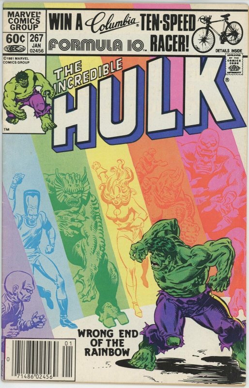 Incredible Hulk #267 (1962) - 7.0 FN/VF *Rainbow Cover* Newsstand