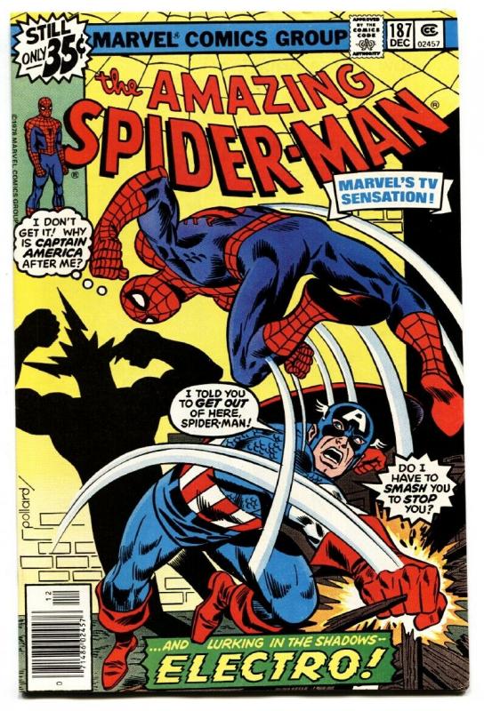 AMAZING SPIDER-MAN #187-comic book 1978-CAPTAIN AMERICA-MARVEL