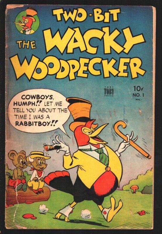 Two-Bit The Wacky Woodpecker #1 1951-TobyFirst issue-Sherlock Holmes splash p...