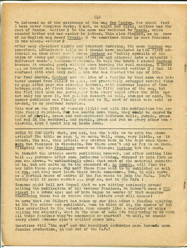 Sci-Fic Variety #4 1941-sci-fi fanzine newsletter-pre-WWII-very rare-GOOD/VG