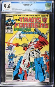 TRANSFORMERS #42 CGC 9.6 NM+ NEWSSTAND MARVEL COMICS