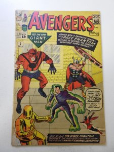 The Avengers #2 (1963) PR Condition book-length spine split, fc detached, ink fc