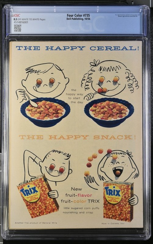 Crusader Rabbit-Four Color Comics #735-CGC 8.5 1956-comic book-Dell 4514816001