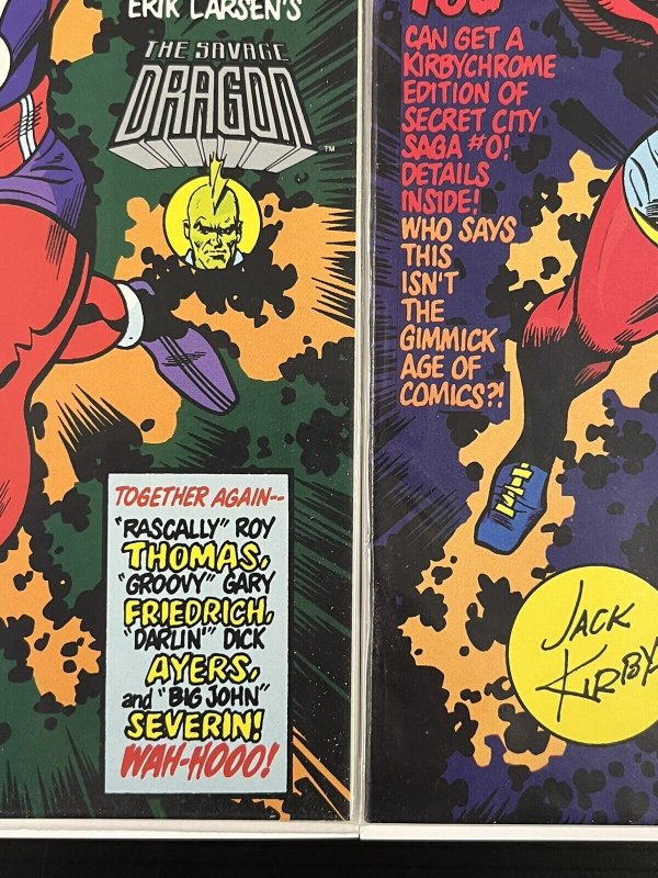 TOPPS COMIC SUPER DELUXE KIRBYCHROME BOMBAST + CAPTAIN GLORY SEALED POLY W/CARDS