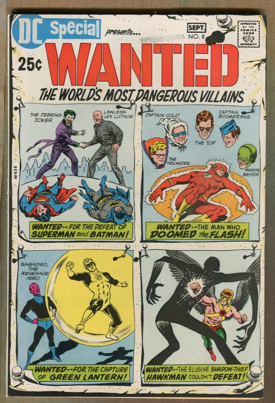 DC Special - Wanted - World's Most Dangerous Villains #8 (8.5) 1970