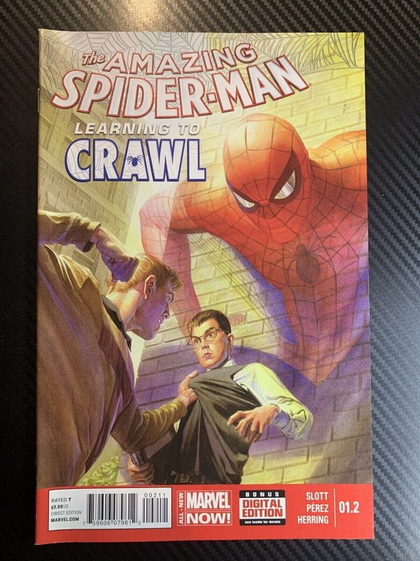 NM Amazing Spider-Man 1.1 1.2 1.3 1.4 1.5 Learning To Crawl Set 2014 Alex Ross