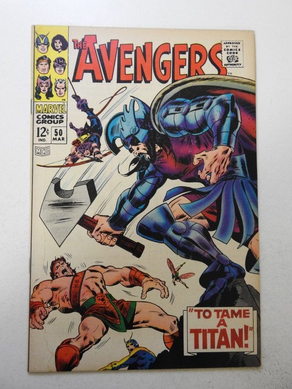 The Avengers #50 (1968) VG Condition moisture stain, rust on bottom staple