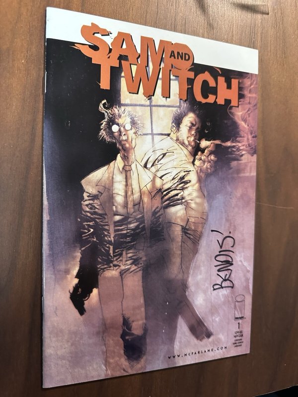 Sam and Twitch #1 VF- Brian Michael Bendis Signed No/COA (Image 1999)
