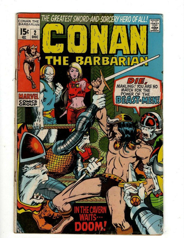 Conan The Barbarian # 2 FN- Marvel Comic Book Barry Smith Kull King Sword NP16