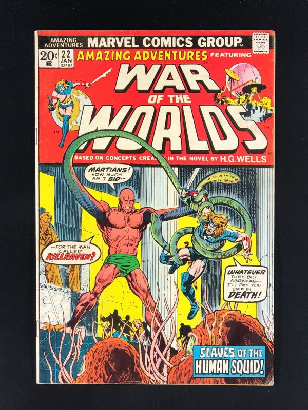 Amazing Adventures #22 (1974) VG- Featuring War Of The Worlds & Killraven