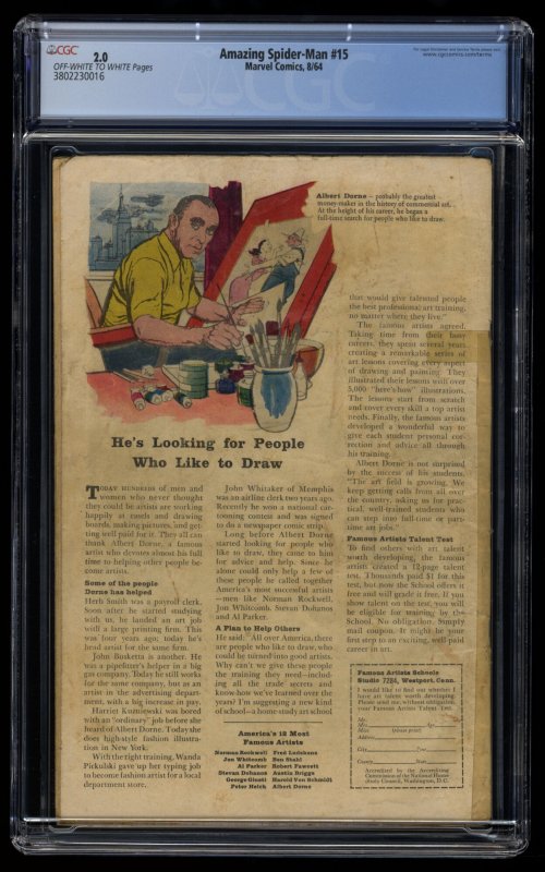 Amazing Spider-Man #15 CGC GD 2.0 1st Print 1st Kraven the Hunter!