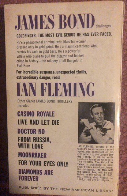 James Bond Goldfinger by Fleming‘s, 1964, paper back