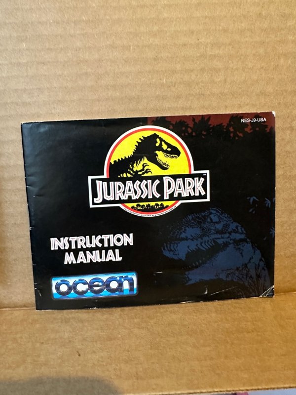 Jurassic Park NES game CIB Box Fine Cond. Cartridge very clean COMPLETE IN BOX