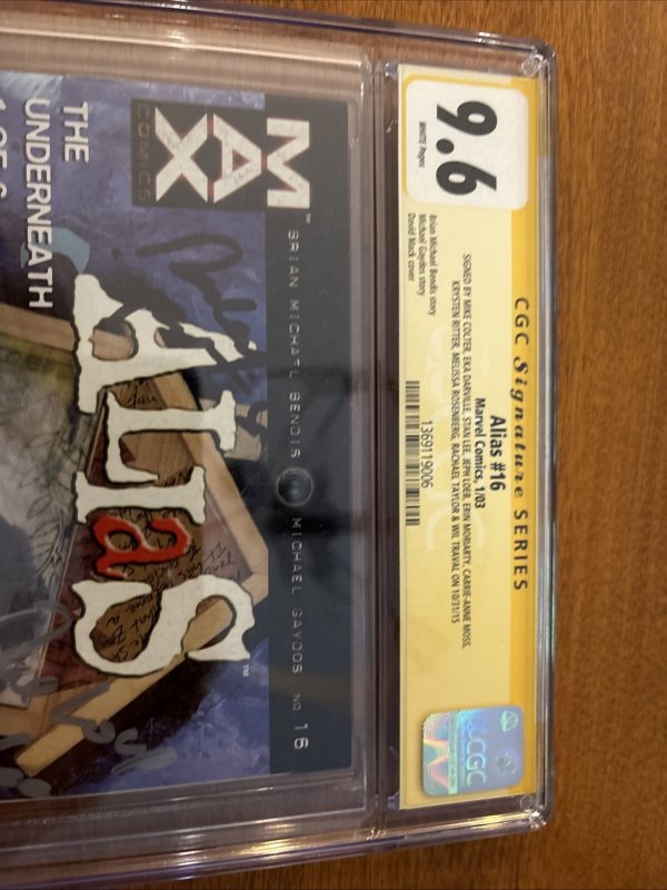 Alias (2003) # 16 (CGC 9.6 SS) Signed Stan Lee + Loeb + 8 More