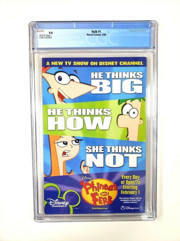 HULK #1 CGC Grade 9.4 Marvel 2008 RED HULK 1st appearance THUNDERBOLT ROSS