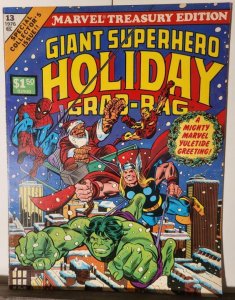 GIANT SUPERHERO HOLIDAY GRAB-BAG TREASURY EDITION #13, VF 1976, Spider-man
