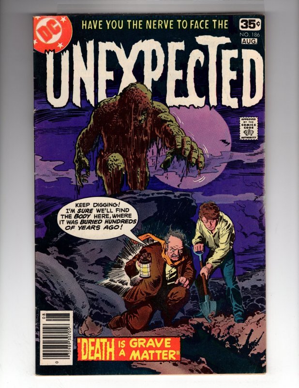 The Unexpected #186 (1978) 7.0-7.5 DEATH IS A GRAVE MATTER!  / MC#46