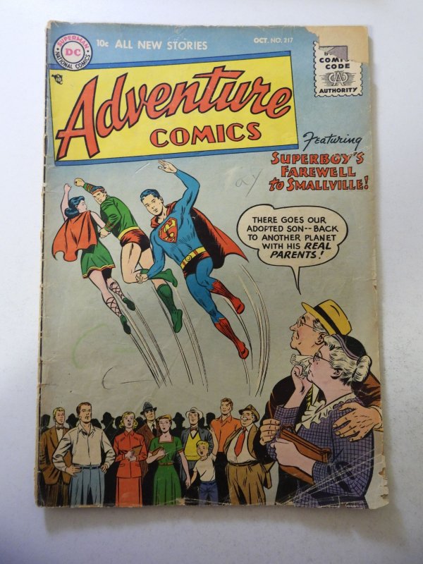 Adventure Comics #217 (1955) GD- Condition centerfold detached at 1 staple