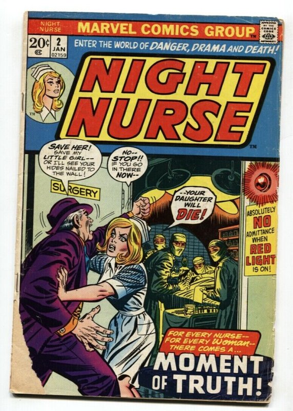 NIGHT NURSE #2 1973-MARVEL BRONZE AGE-RARE TITLE-G