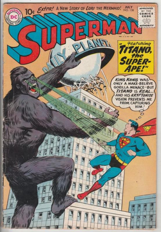 Superman #138 (Jul-60) FN/VF Mid-High-Grade Superman, Jimmy Olsen,Lois Lane, ...