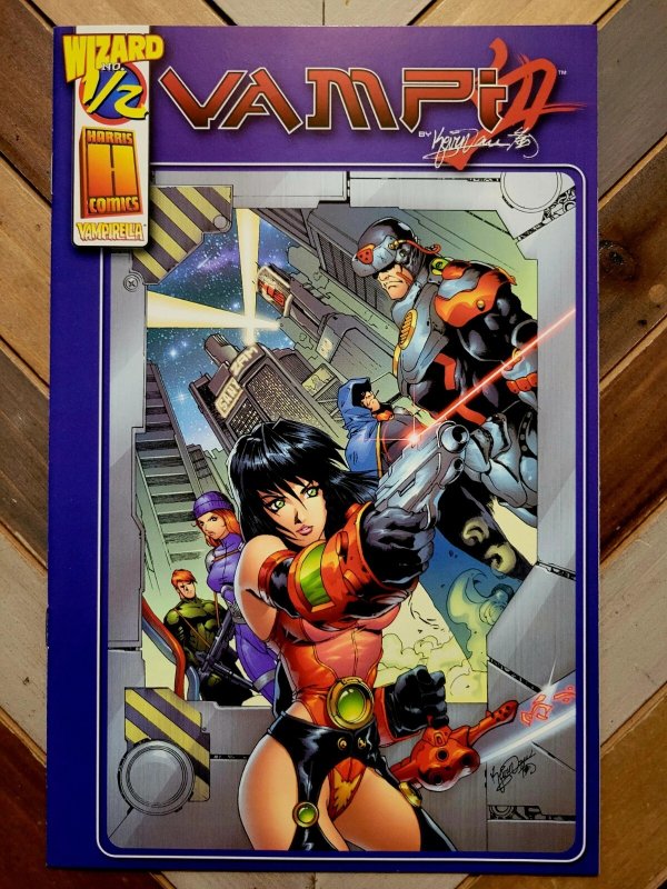Vampi Wizard 1/2 Special w COA (VF- 7.5) Harris 2000 Kevin Lau / Vampirella