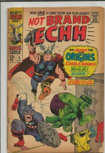 Not Brand Echh #3 ORIGINAL Vintage 1967 Marvel Comics Hulk Thor Captain America